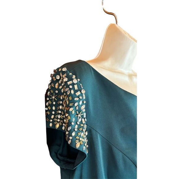 Irene for Mac Duggal 55718 Jeweled Sleeve Dress in Emerald Green NWOT Size 16 - Picture 5 of 7